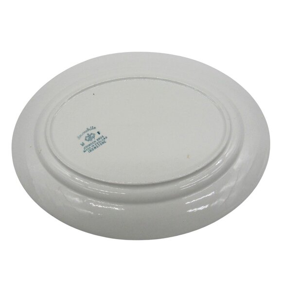 VINTAGE Johnson Bros Snowhite Oval PLATTER Ironstone Pine Dinnerware England - Picture 9 of 10